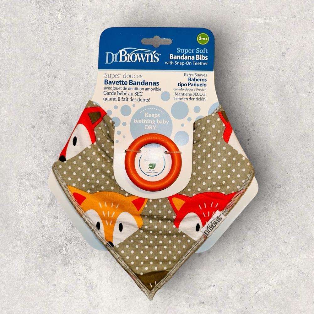 New Dr Brown’s Bandana Bib with teether